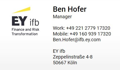 Visitenkarte von Ben Hofer, EY ifb